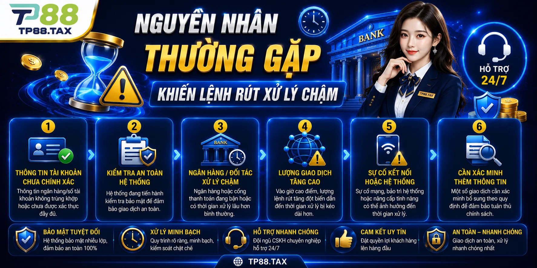 Rút Tiền TP88 Đang Xử Lý – Khi Nào Cần Liên Hệ Hỗ Trợ? 2 Nguyên nhân thường gặp khiến lệnh rút xử lý chậm