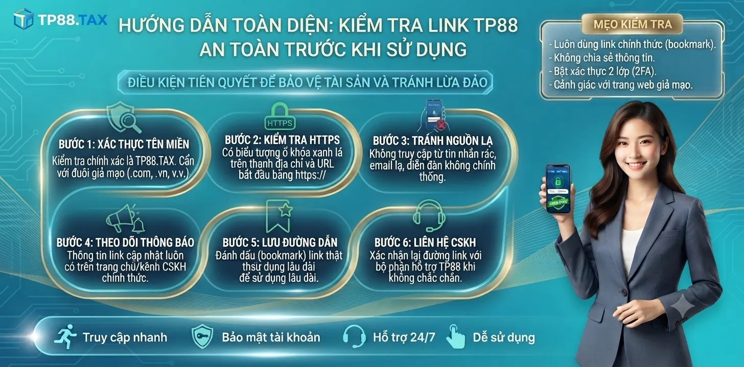 Cách kiểm tra link vào TP88 trước khi sử dụng