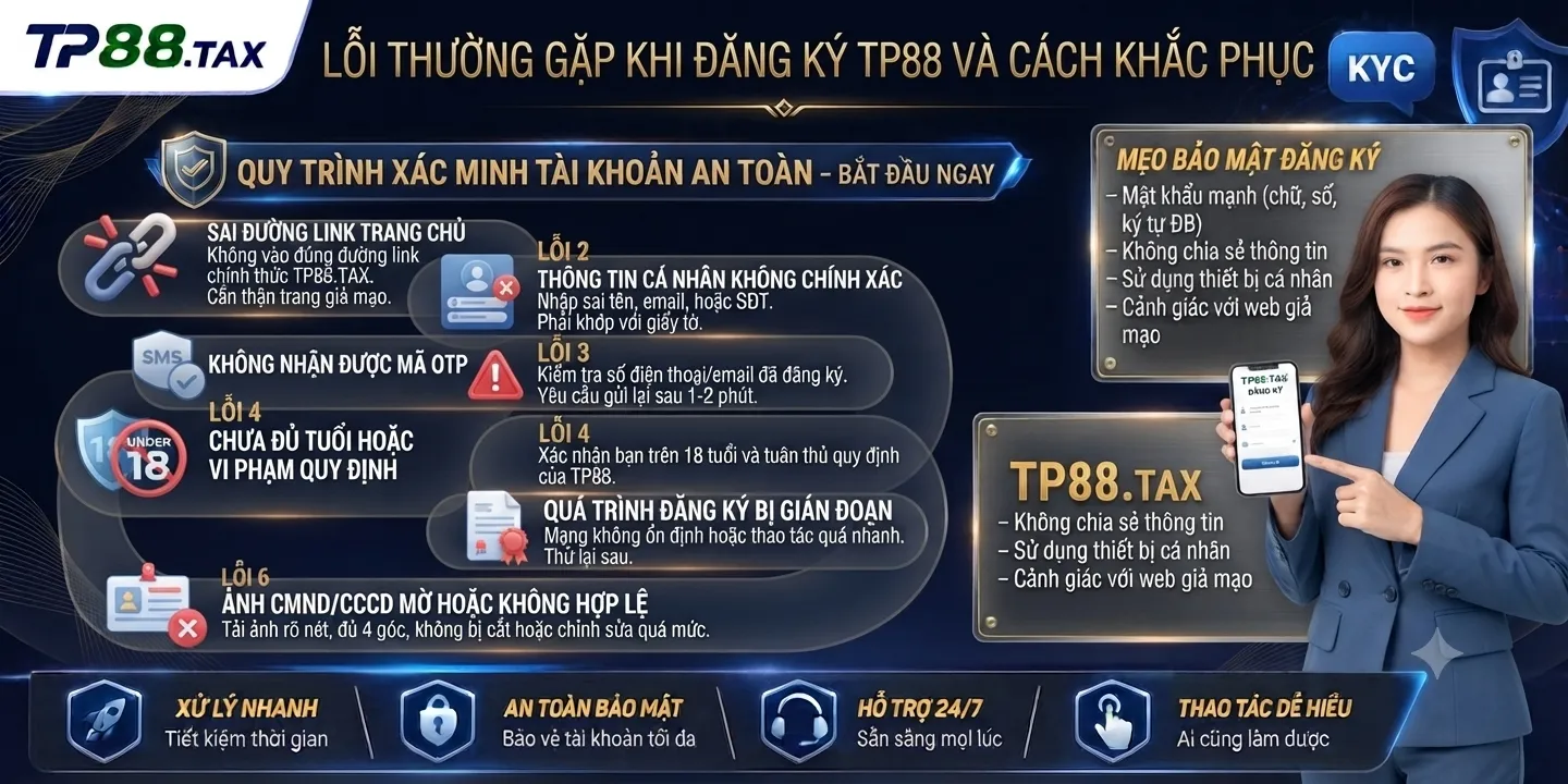 Lỗi thường gặp khi đăng ký TP88